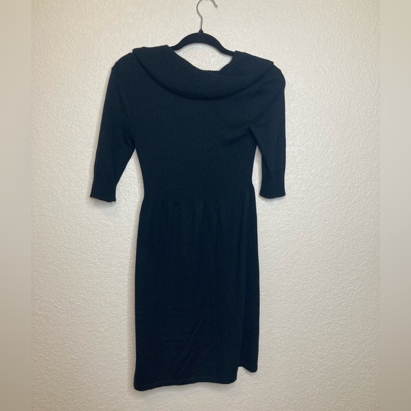 Evan Picone Cowl Neck Sweater Dress Petite Midi Length 3/4 Sleeves Cotton Angora - Picture 8 of 9